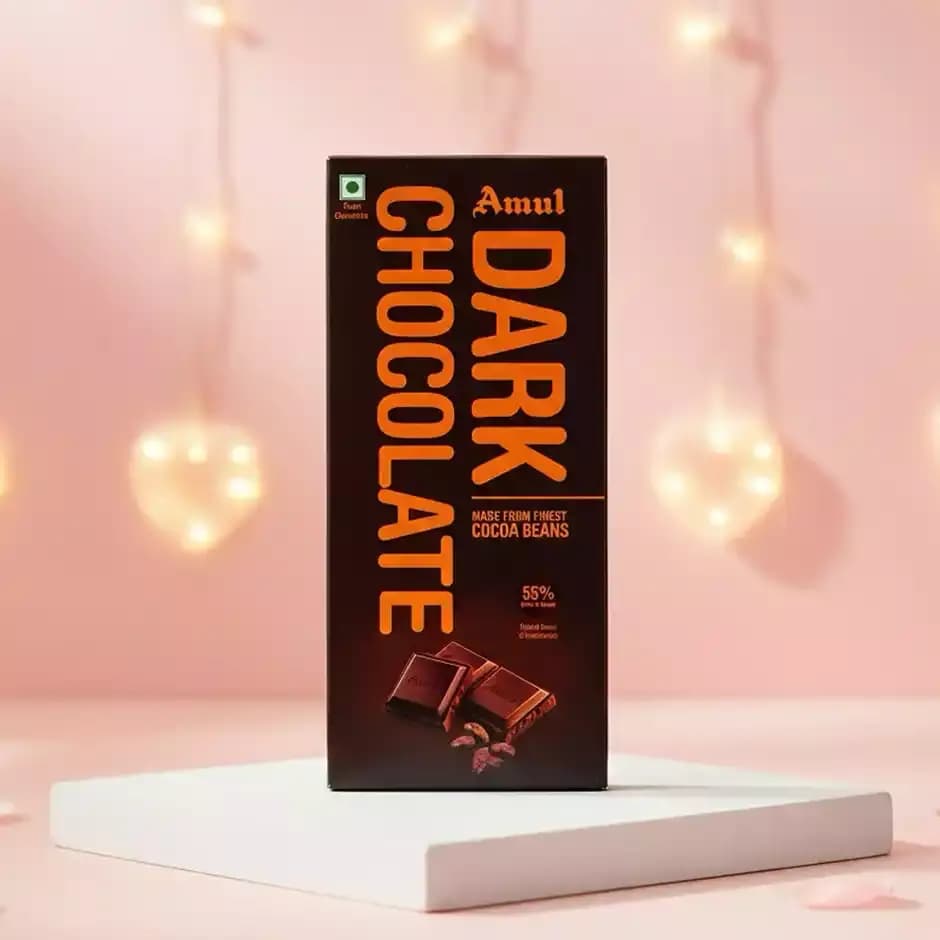 Amul 55 Cocoa Dark Chocolate Bar,150g-Main image