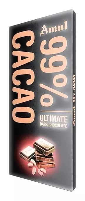 Amul 99% Cacao Dark Chocolate Bar,125g-Main image