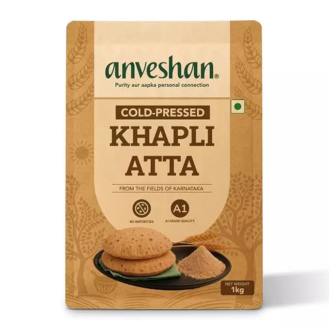 Anveshan Cold-Pressed Khapli Atta,1kg-Main image