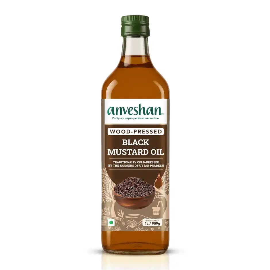 Anveshan Mustard Wood Cold Pressed Oil,1L-Main image