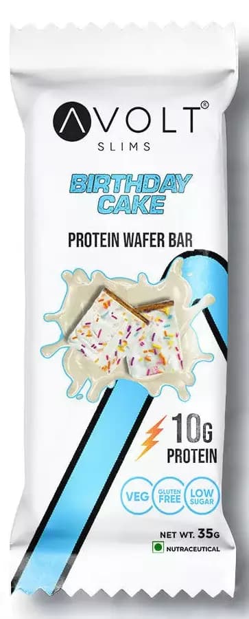 Avolt Slims Birthday Cake 10g Protein Wafer Bar,35g-Main image