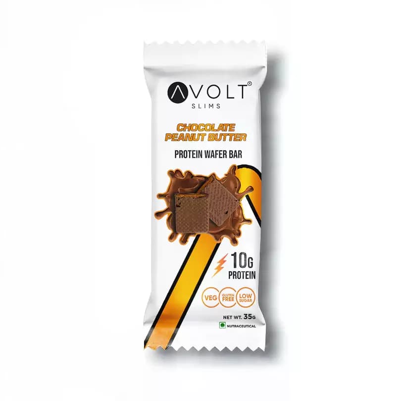 Avolt Slims Chocolate Peanut Butter 10g Protein Wafer Bar,35g-Main image