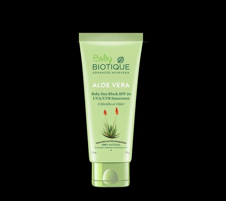 Biotique aloevera baby sun block spf20 sunscreen-Main Image