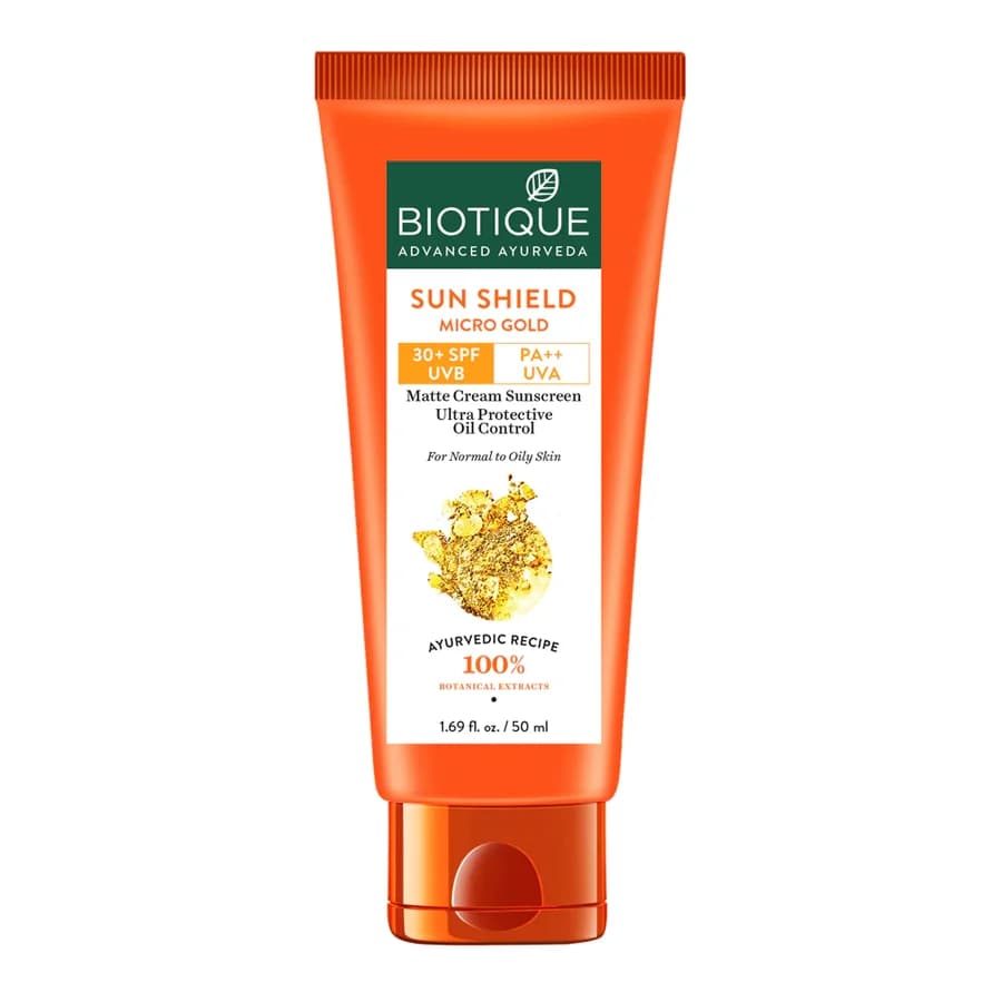 Biotique sun shield micro gold matte cream spf 30, 50 ml-Main Image