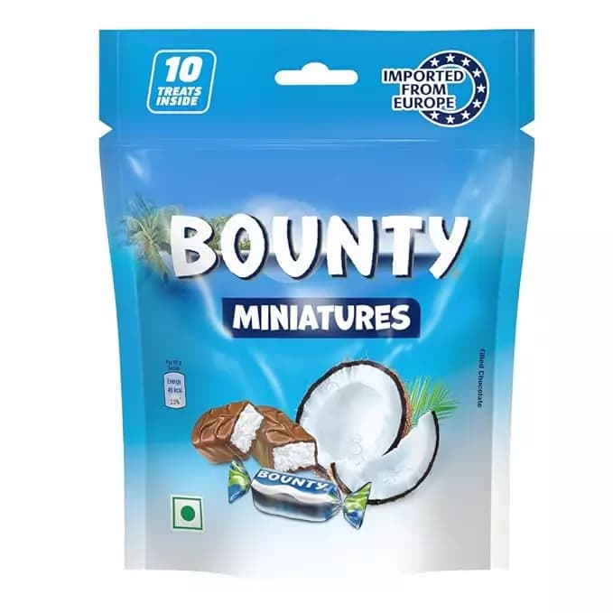Bounty Miniatures Coconut Filled Bar Chocolate,100g-Main image