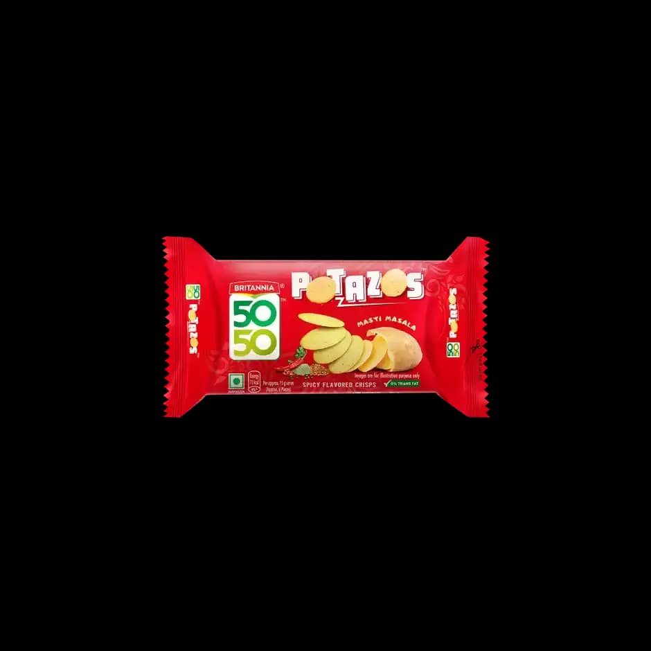 Britannia 5050 Potazos Masti Masala Spicy Flavoured Crisps,71g-Main image