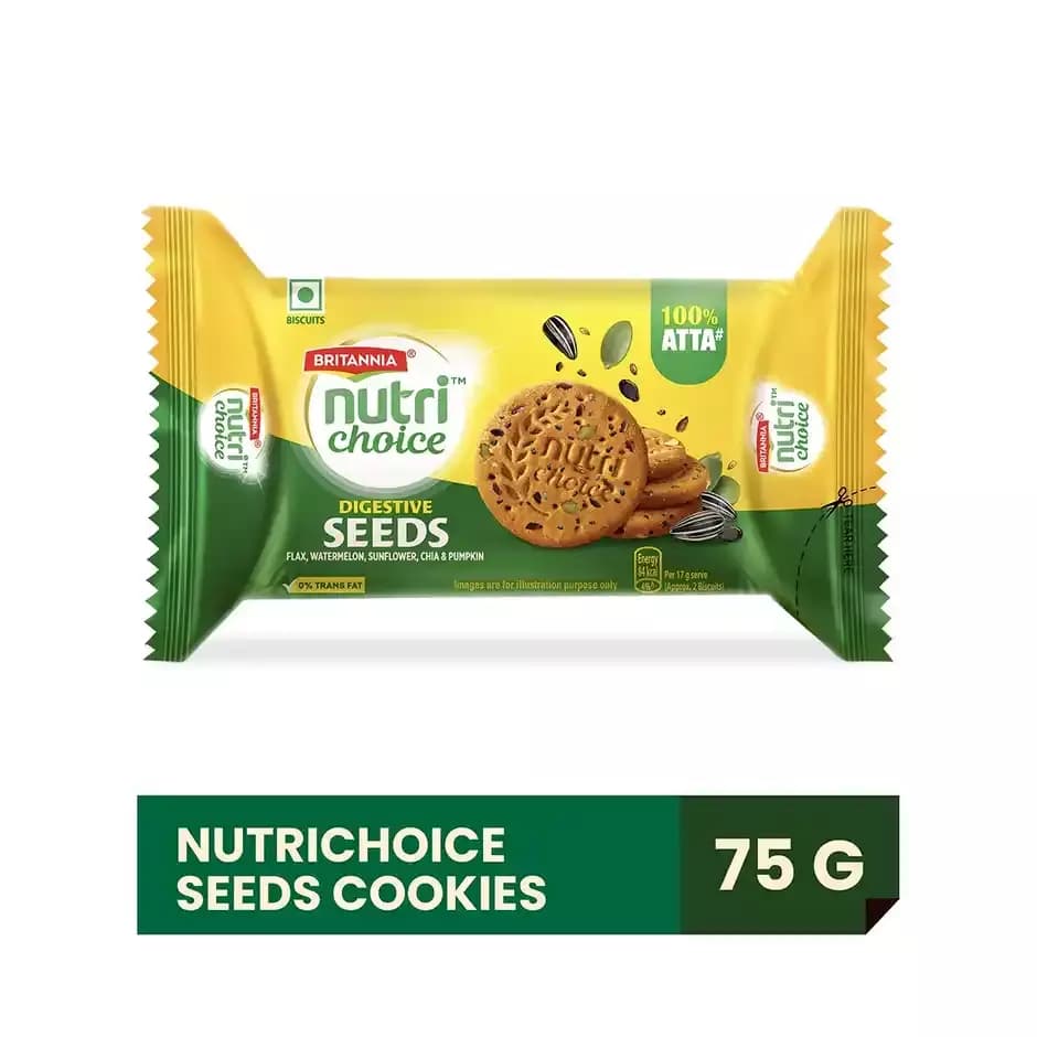 Britannia Nutrichoice Seeds Flavoured Biscuits,75g-Main image