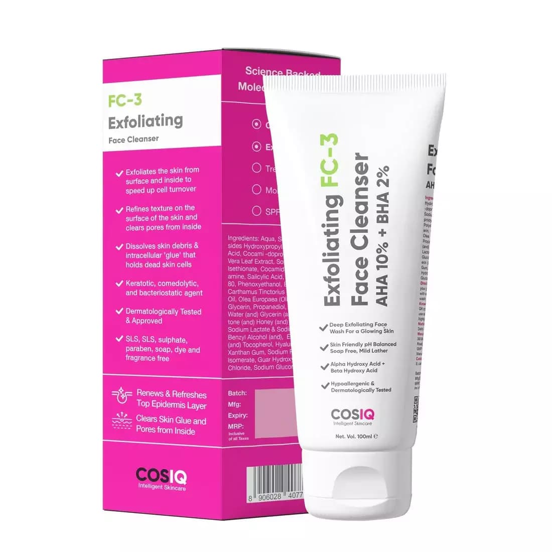 COSIQ FC-3 Exfoliating Face Cleanser-Main Image