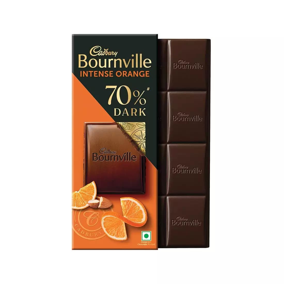 Cadbury Bournville Intense Orange Dark Chocolate Bar,75g-Main image