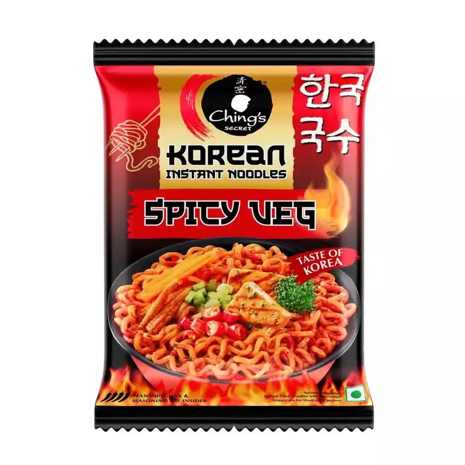 Ching's Korean Spicy Veg Instant Noodles,80g-Main image
