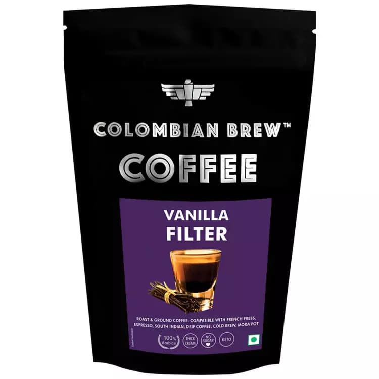 Colombian Brew Vanilla Filter Coffee Powder, Arabica Roast & Ground, 250g-Main image