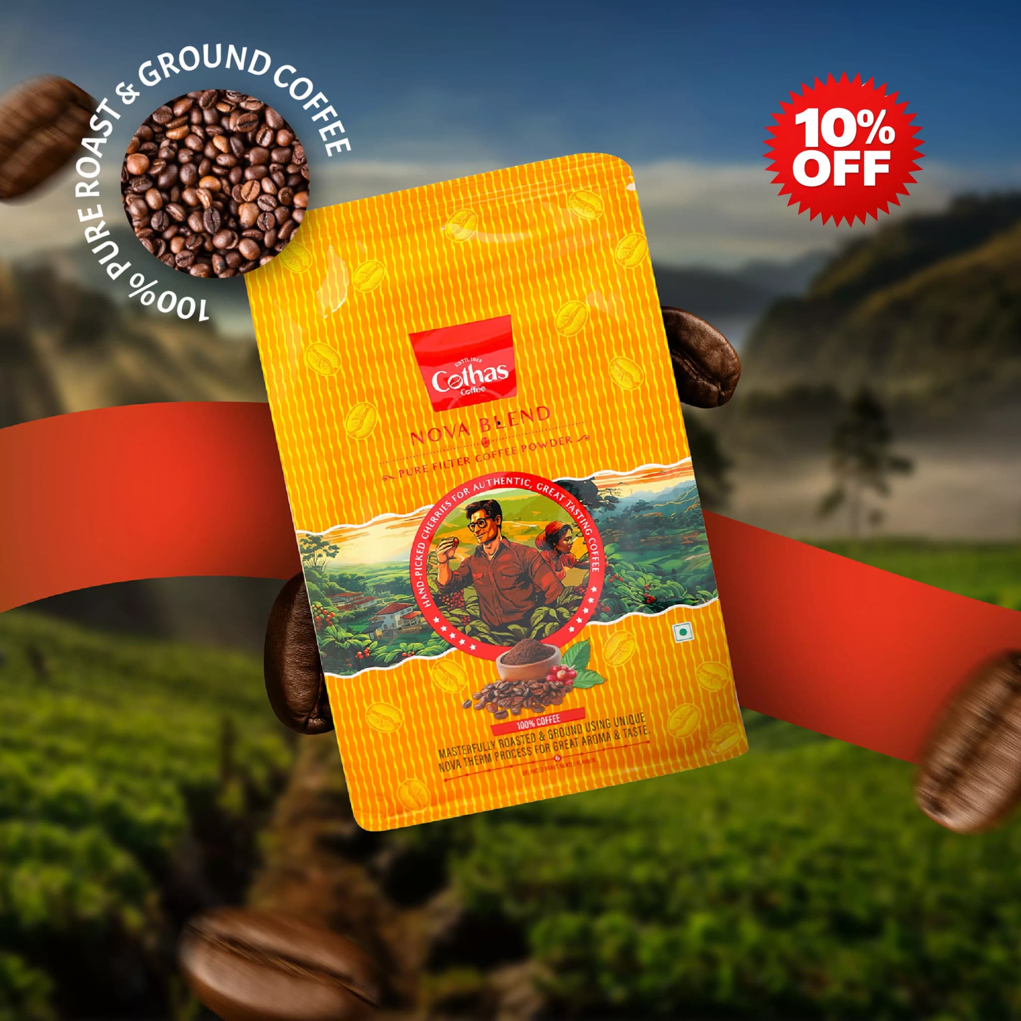 Cothas Coffee Nova Blend Pure Filter Coffee Powder-Main image