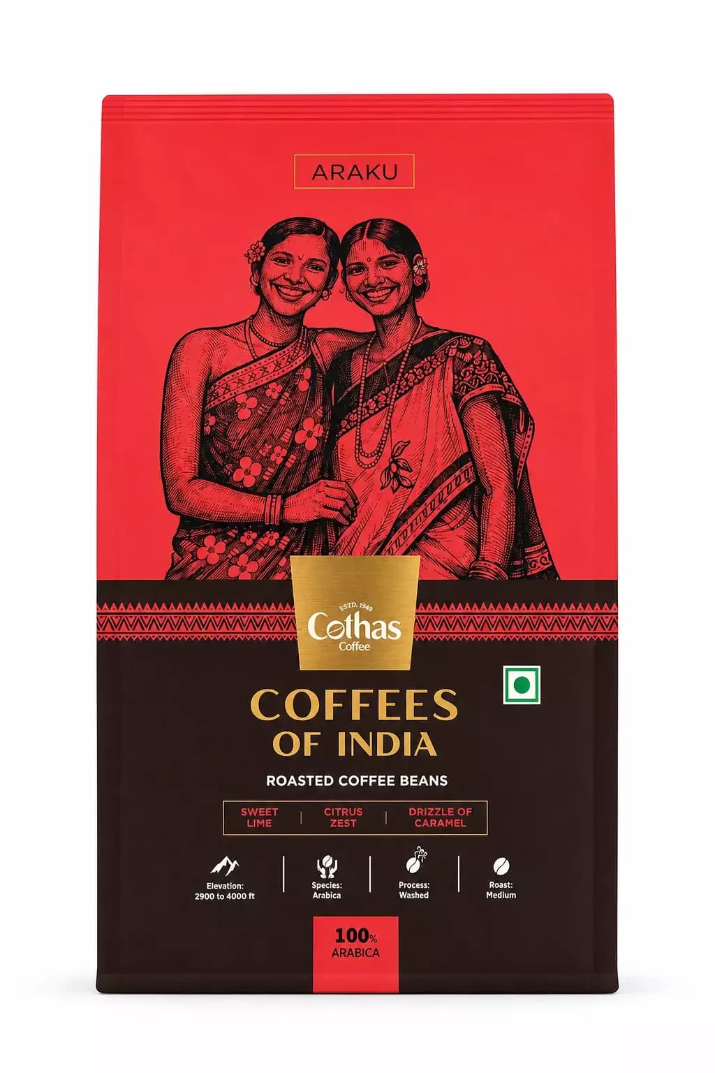 Cothas Coffees of India Araku Single Origin 100 Arabica Coffee Powder-Main image