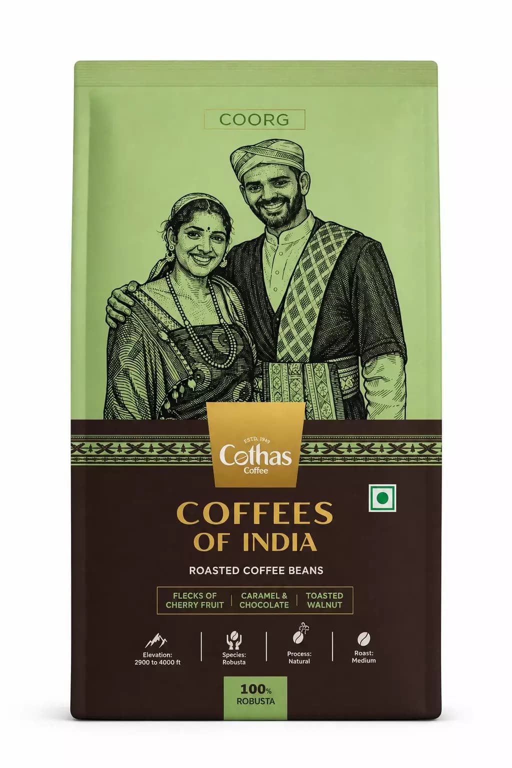 Cothas Coffees of India Coorg Single Origin 100 Robusta Coffee Powder-Main image