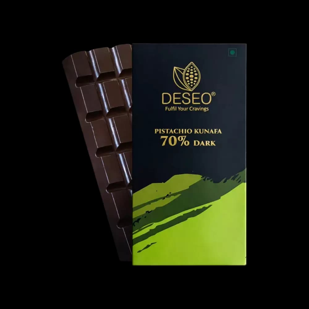 Deseo Pistachio Kunafa Dark Chocolate Bar,85g-Main image