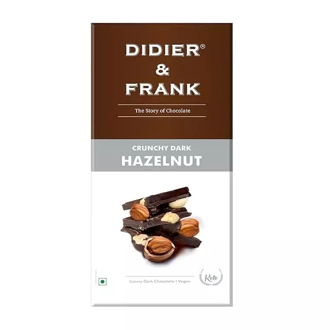 Didier & Frank Crunchy Hazelnut Dark Chocolate Bar,80g-Main image