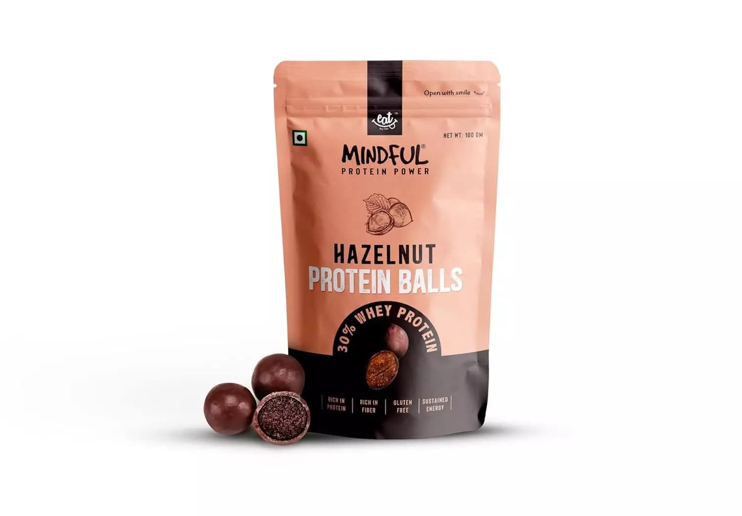EAT Anytime Hazelnuts Protein Balls,100g-Main image