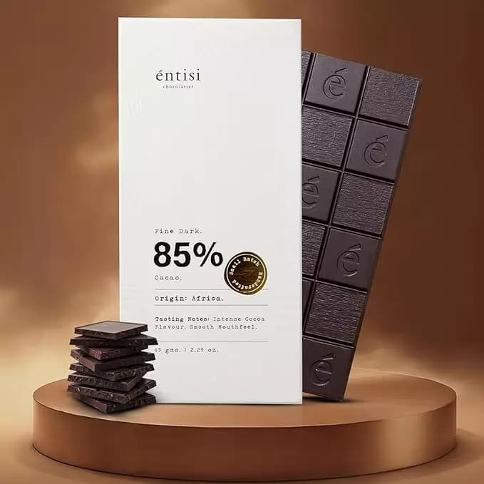 Entisi Chocolatier 85 Fine Dark Chocolate Bar,65g-Main image