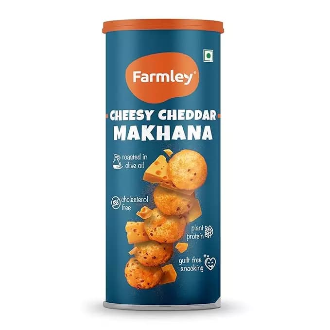 Farmley Roasted and Flavoured Cheesy Cheddar Makhana,77g-Main image