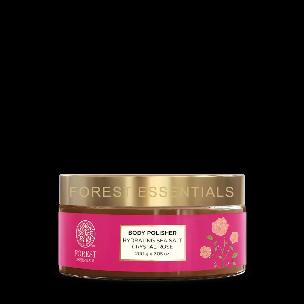 Forest Essentials Body Polisher Hydrating Sea Salt Crystal Rose — 200 ml