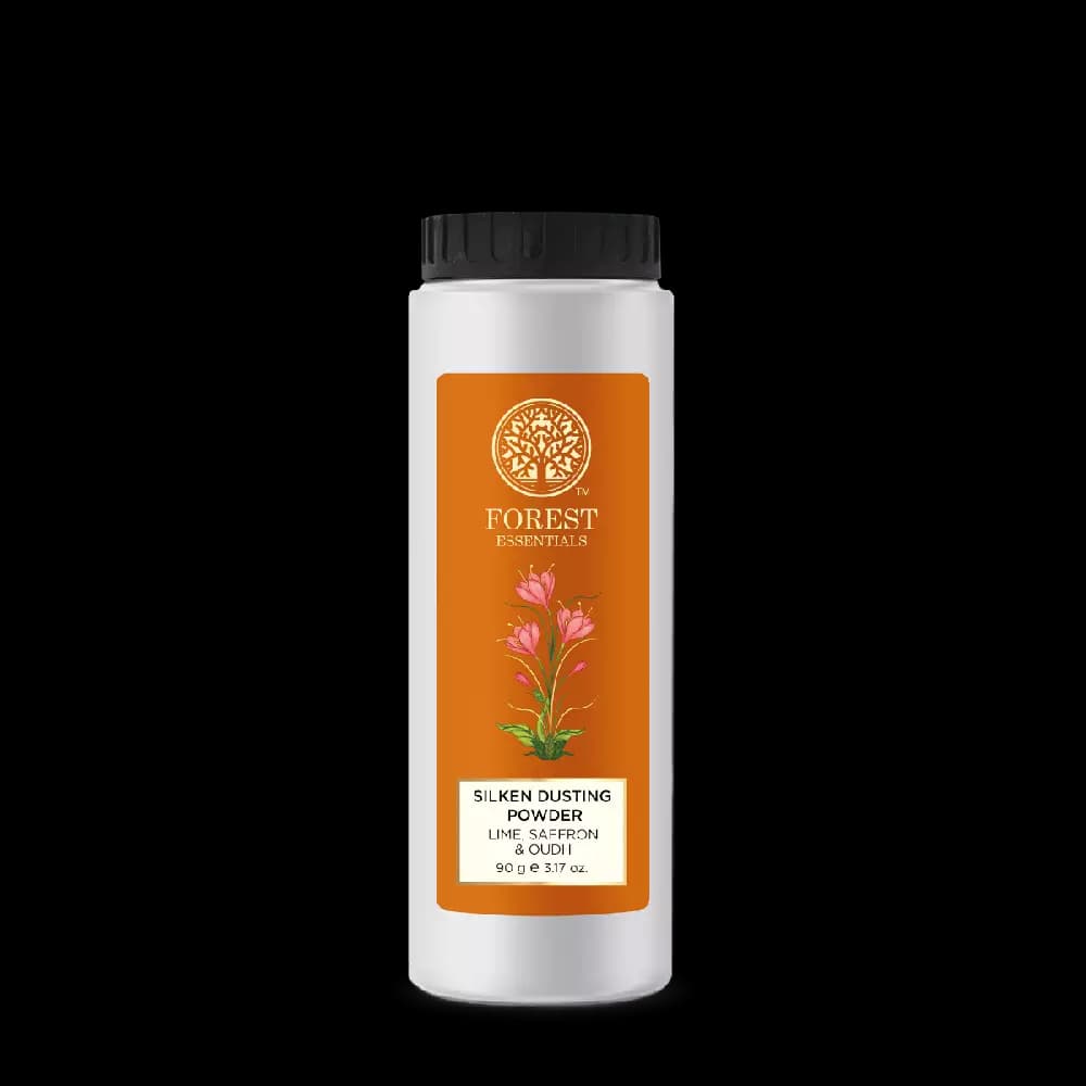 Forest Essentials Silken Dusting Powder Lime Saffron & Oudh,90g-Main image