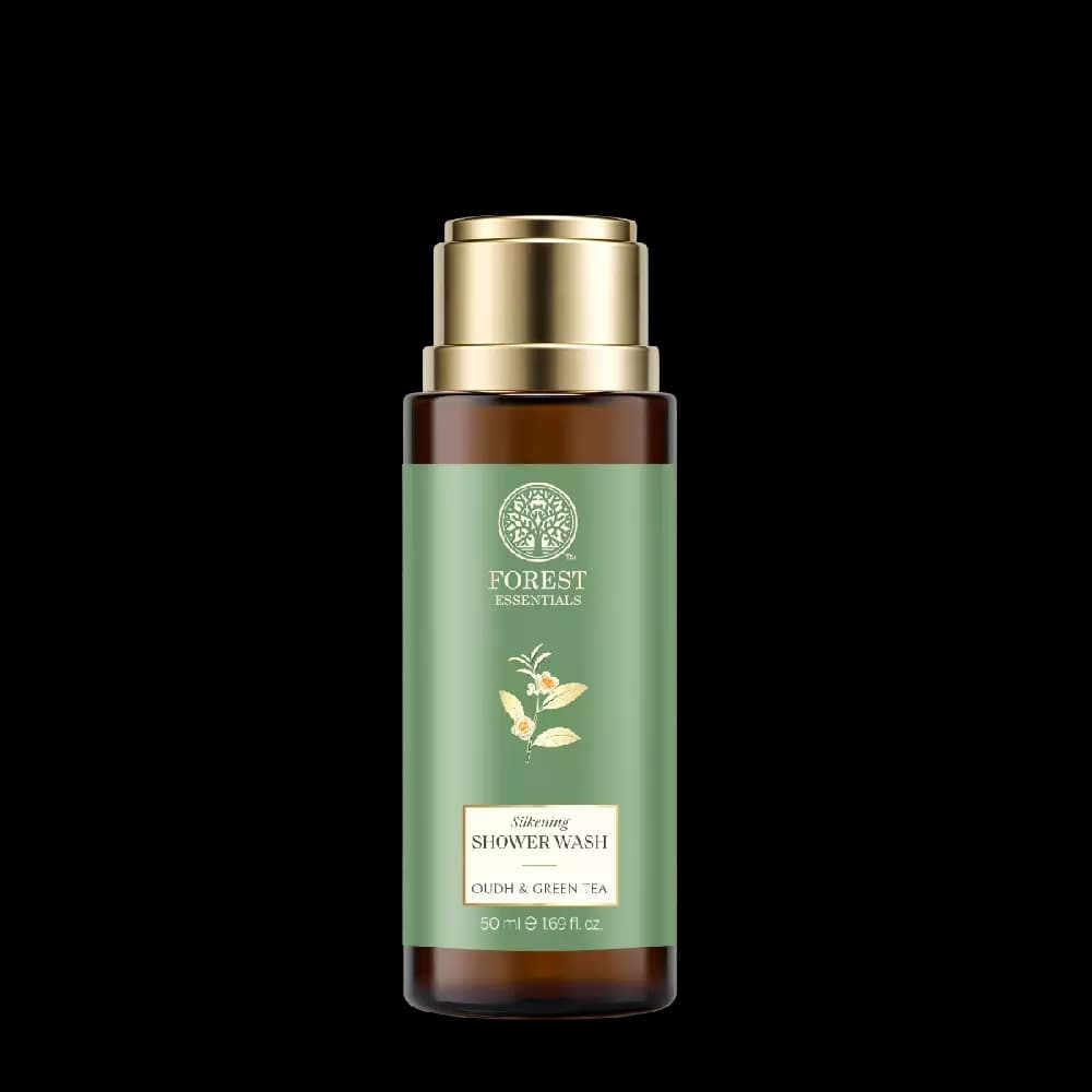 Forest Essentials Silkening Shower Wash Oudh & Green Tea,50ml-Main image