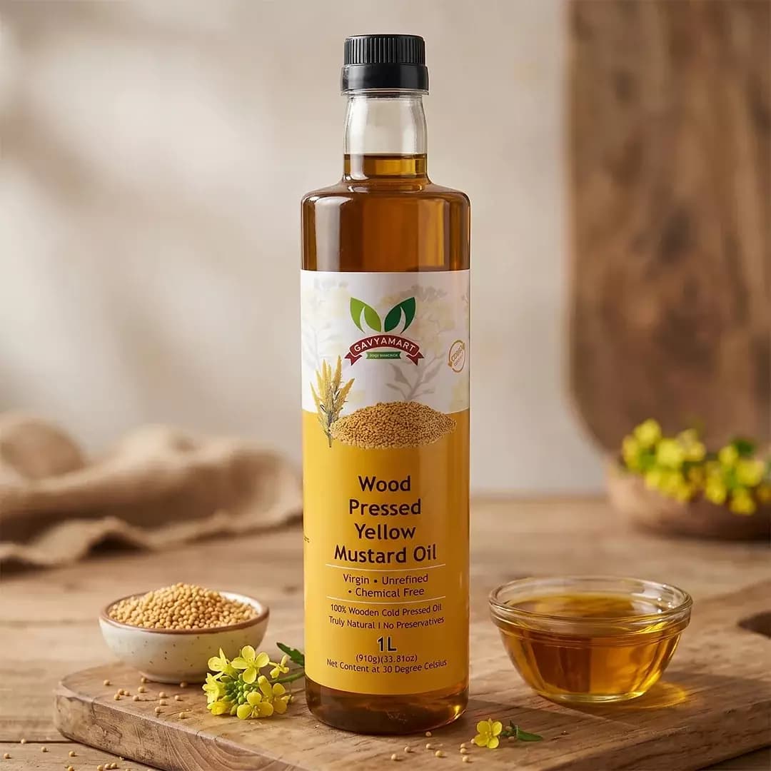 Gavyamart Cold Pressed Yellow Mustard Oil-Main image