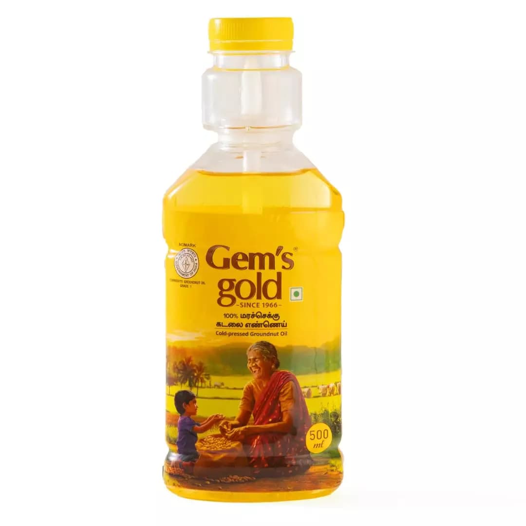 Gem's Gold Cold pressed Groundnut Cooking Oil, 500 ml-Main Image