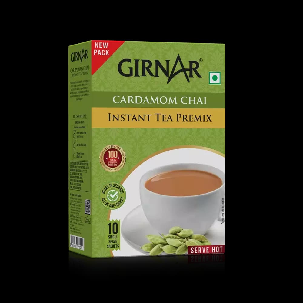 Girnar Instant Tea Premix With Cardamom, 10 Satchets-Main Image