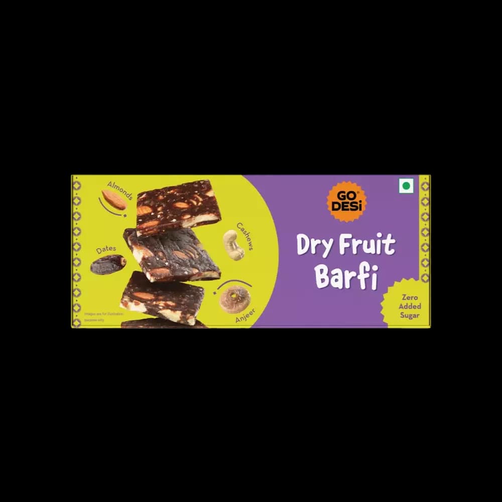 Go Desi Dates Dry Fruit Barfi,120g-Main image