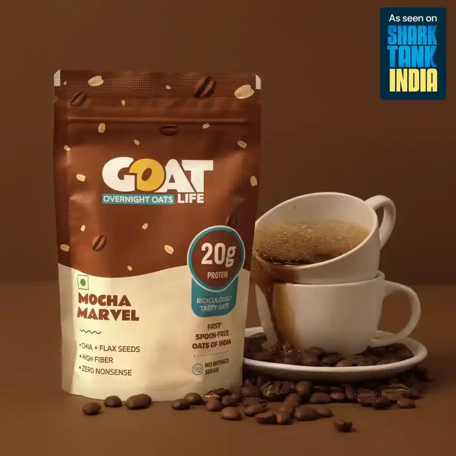 Goat Life Mocha Marvel High-Protein Overnight Oats,75g-Main image