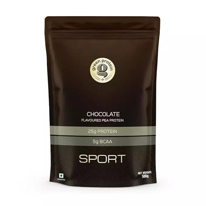 Green Protein Sport Vegan Plant Pea Protein Isolate Powder, 500g, Chocolate-Main Image