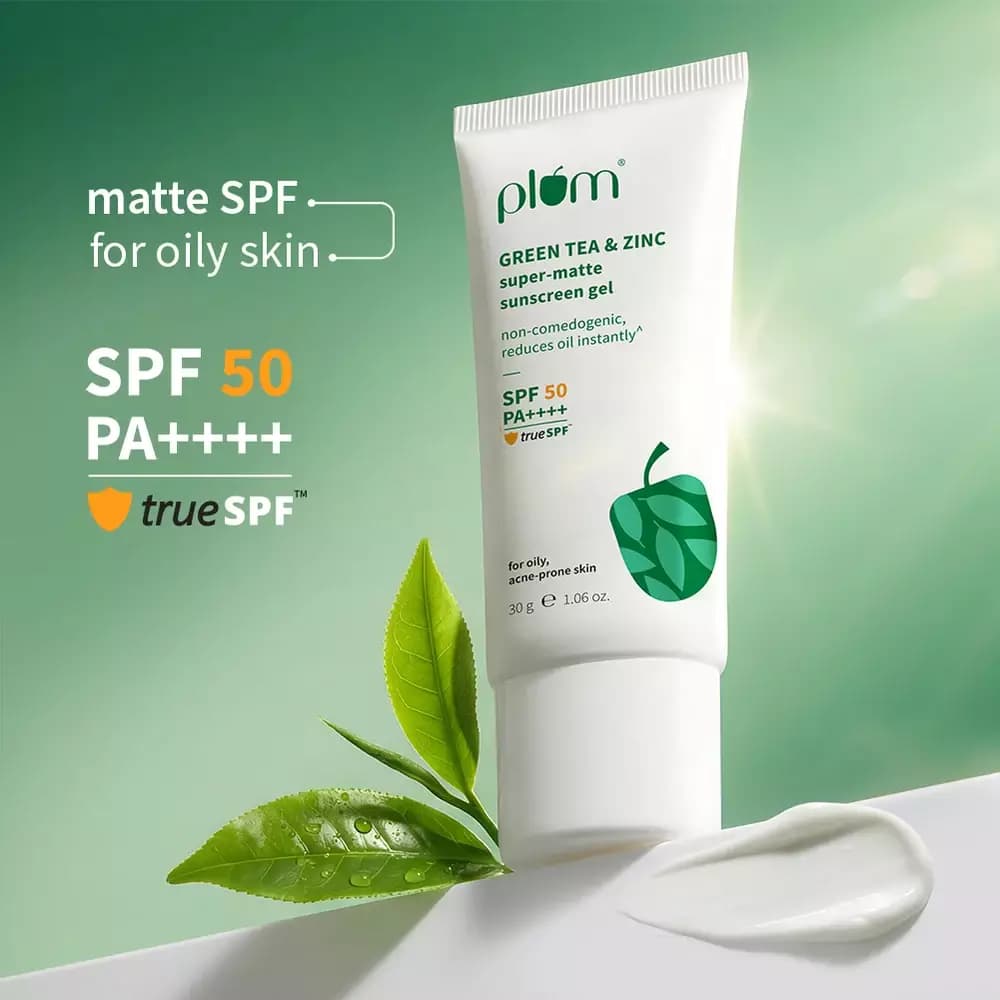 Green Tea & Zinc Super-Matte SPF 50 Sunscreen Gel, 30 g-Main Image