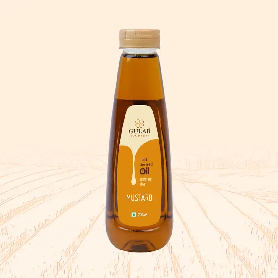 Gulab Premium Cold Pressed Kachi Ghani Mustard Oil,200ml-Main image