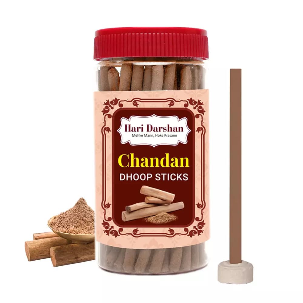 Hari Darshan Chandan Bamboo Less Dhoop Sticks,125g-Main image