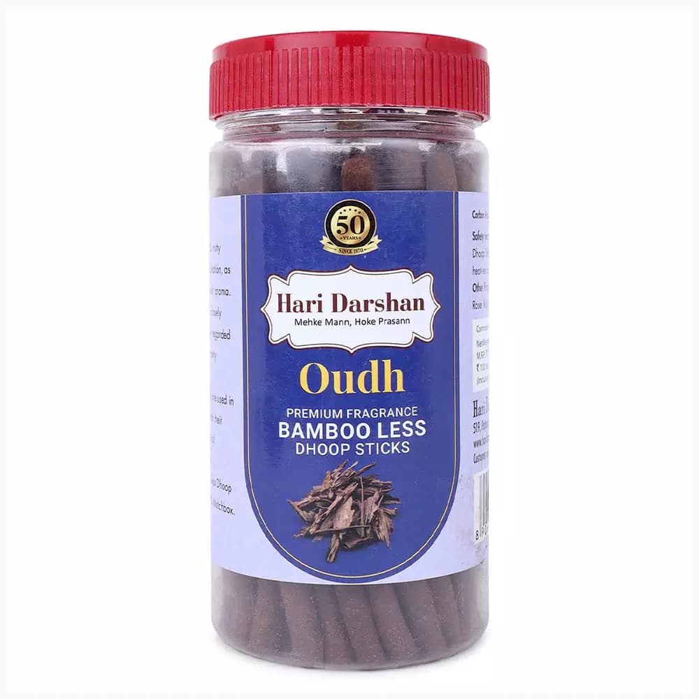 Hari Darshan Oudh Bamboo Less Dhoop Sticks,125g-Main image