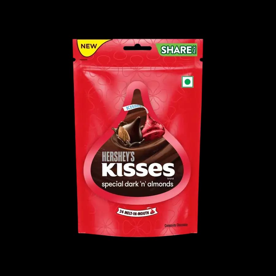 Hershey's Kisses Special Dark N Almonds Dark Chocolate,100.8g-Main image