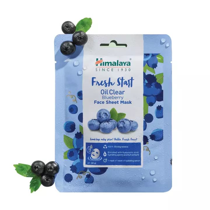 Himalaya Fresh Start Oil Clear Blueberry Face Sheet Mask,30g-Main image