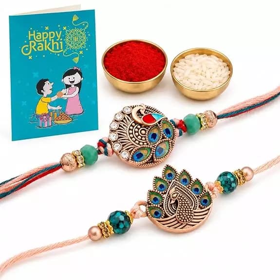 Kaameri Bazaar Peacock Meena Rakhi,100g-Main image