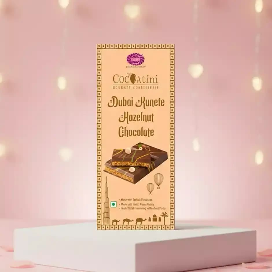 Karachi Bakery Dubai Kunefe Hazelnut Milk Chocolate Bar,90g-Main image