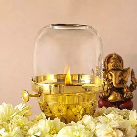 Klassic Pure Brass Akhand Jyoti Diya,323g-Main image