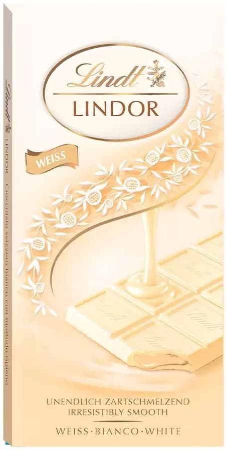 Lindt Lindor White Chocolate Bar,100g-Main image