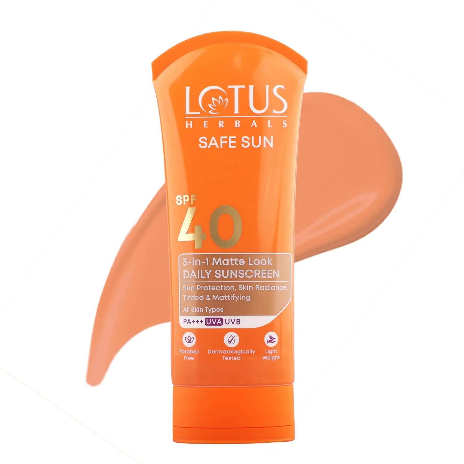Lotus Safe Sun 3 In 1 Matte-Look Daily Sunscreen SPF 40 PA+++ — 100 ml