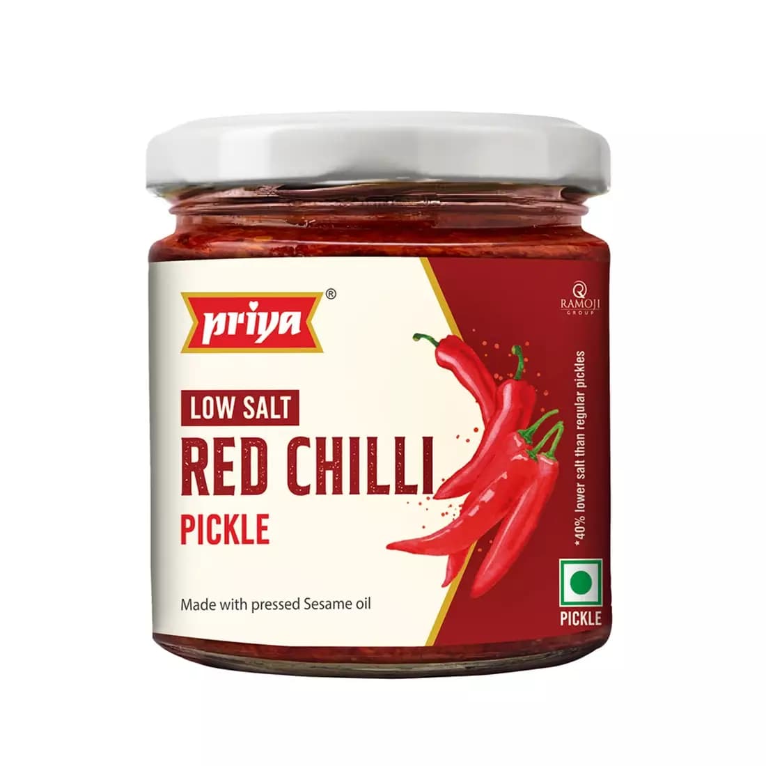 Low Salt Red Chilli Pickle 200g-Main Image