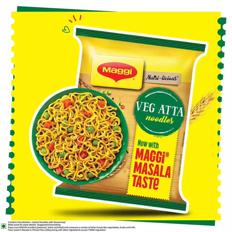 Maggi Veg Atta Noodles Made with Only Atta flour,72.5g-Main image