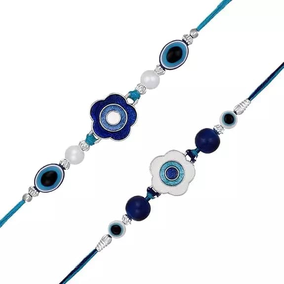 Mahi Rhodium Plated Combo of Evil Eye Rakhi,250g-Main image
