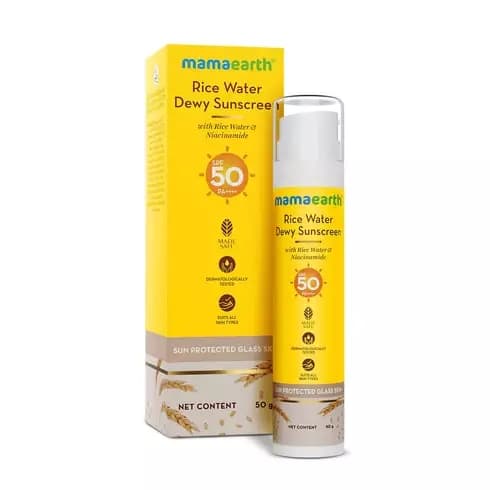 Mamaearth Rice Water Dewy Sunscreen,50g-Main image