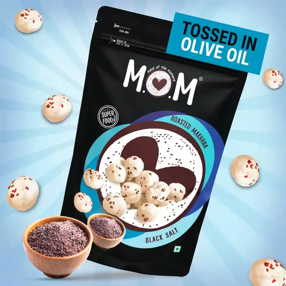 Mom Black Salt Roasted Makhana,52g-Main image