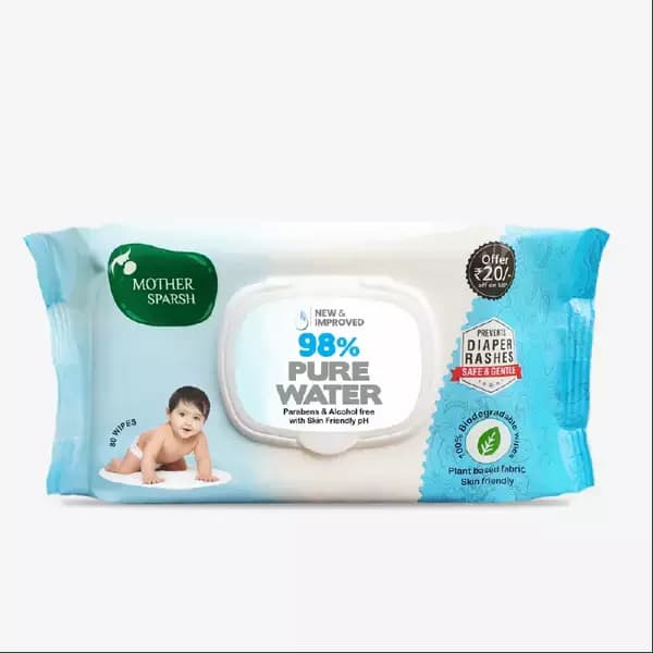 Mother Sparsh 98 Pure Water Baby Wipes,470g-Main image