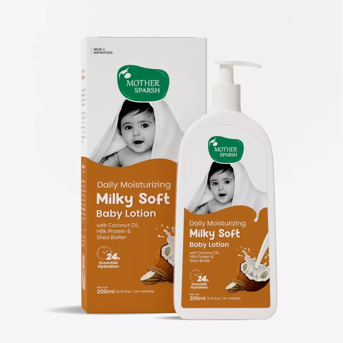 Mother Sparsh Daily Moisturizing Milky Soft Baby Lotion,200ml-Main image
